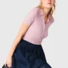 Embroidered denim midi skirt