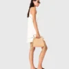 Embroidered linen-blend dress