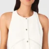 Embroidered linen-blend dress