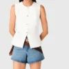 Embroidered linen-blend jacket