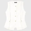 Embroidered linen-blend jacket
