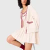 Embroidered longline cardigan