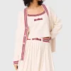 Embroidered longline cardigan
