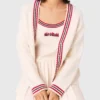 Embroidered longline cardigan