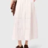 Embroidered midi skirt