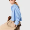 Embroidered shirt with pleated back