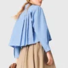 Embroidered shirt with pleated back