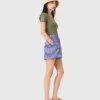 Embroidered striped cotton shorts
