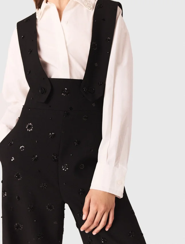 Embroidered trousers with braces Embroidered trousers with braces