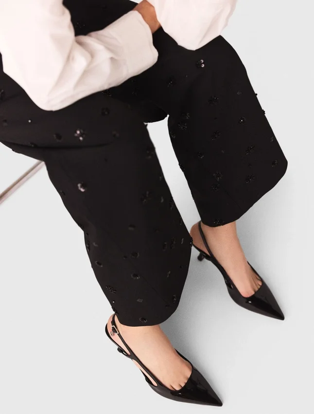 Embroidered trousers with braces Embroidered trousers with braces