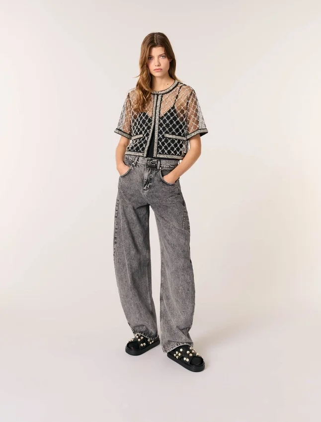 Embroidered tulle top Embroidered tulle top