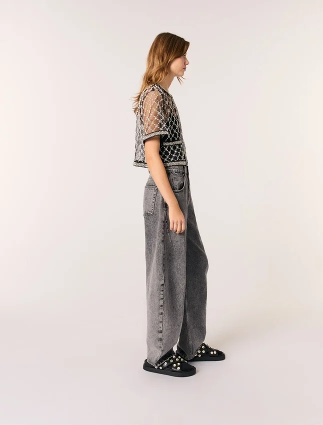 Embroidered tulle top Embroidered tulle top