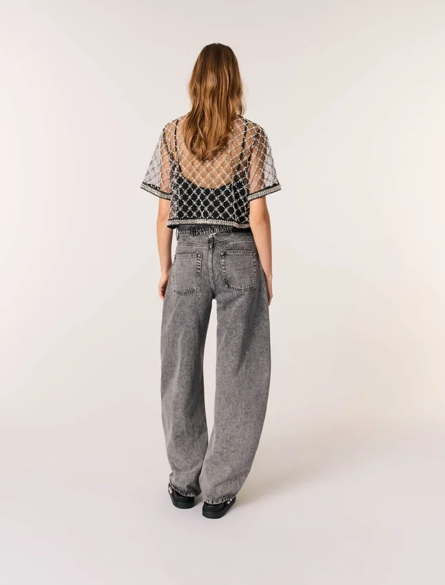 Embroidered tulle top Embroidered tulle top