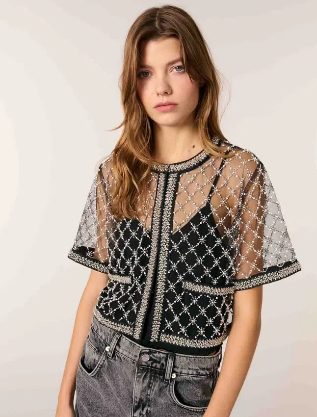 Embroidered tulle top Embroidered tulle top