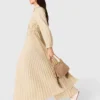 Eyelet pleated maxi dress