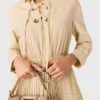 Eyelet pleated maxi dress