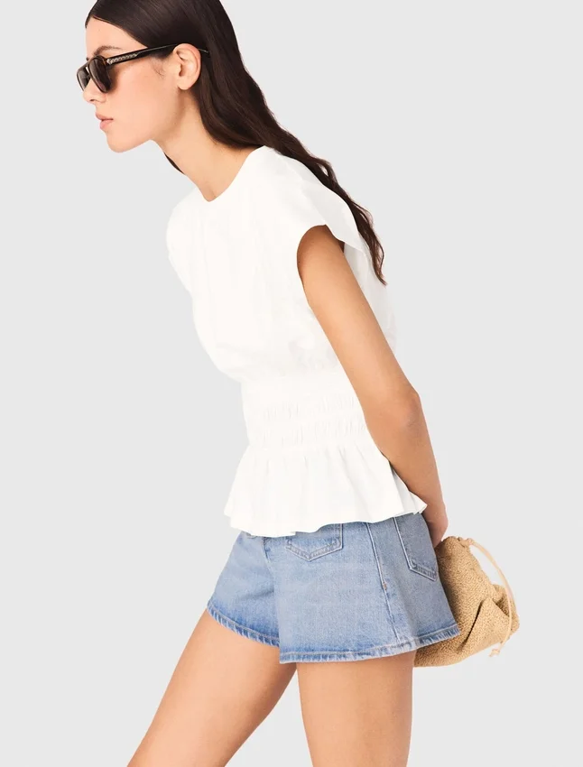 Fitted pleated T-shirt Fitted pleated T-shirt
