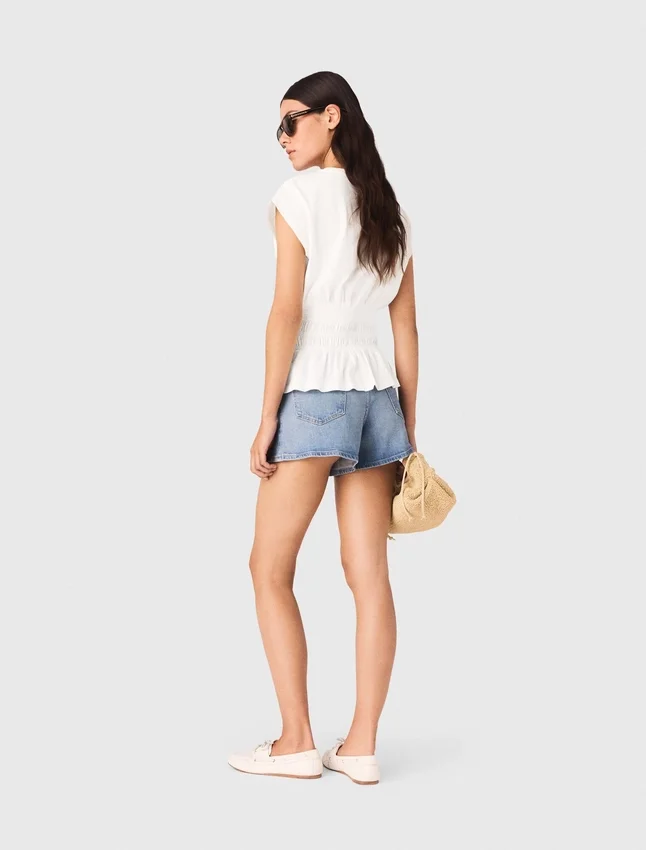 Fitted pleated T-shirt Fitted pleated T-shirt