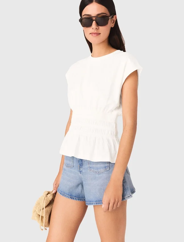 Fitted pleated T-shirt Fitted pleated T-shirt