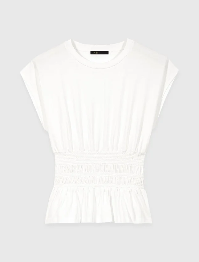 Fitted pleated T-shirt Fitted pleated T-shirt