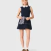 Flared dress with contrast trim