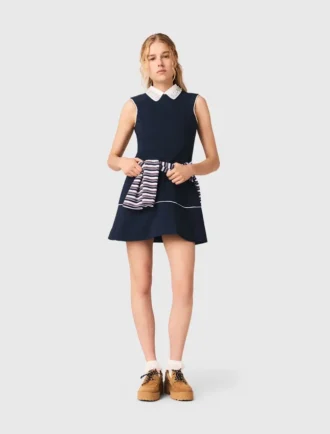 Flared dress with contrast trim