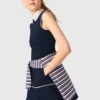 Flared dress with contrast trim