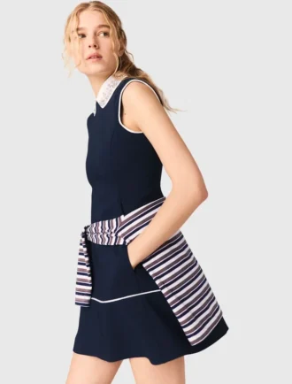 Flared dress with contrast trim