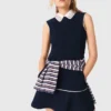 Flared dress with contrast trim