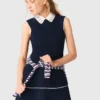 Flared dress with contrast trim