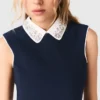 Flared dress with contrast trim