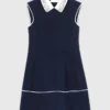 Flared dress with contrast trim