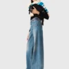 Flared jeans with chain