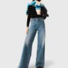 Flared jeans with chain