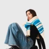 Flared jeans with chain