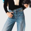 Flared jeans with chain