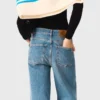 Flared jeans with chain
