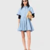 Flared shirt dress