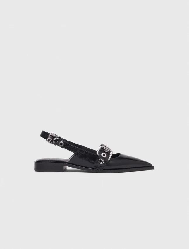 Flat leather strap slingbacks Flat leather strap slingbacks
