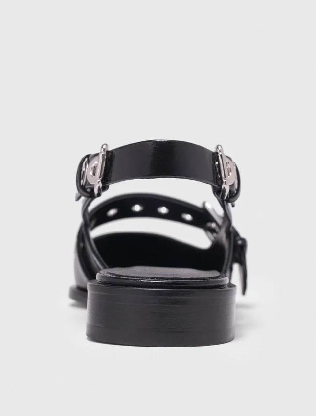 Flat leather strap slingbacks Flat leather strap slingbacks