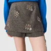 Floral embroidered shorts