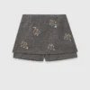 Floral embroidered shorts