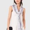 Floral print wool blend shawl