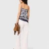Fruit printed smocked top