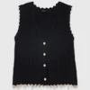 Gold-embellished knit cardigan
