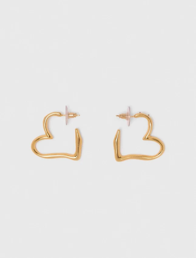 Gold-plated heart hoop earrings Gold-plated heart hoop earrings