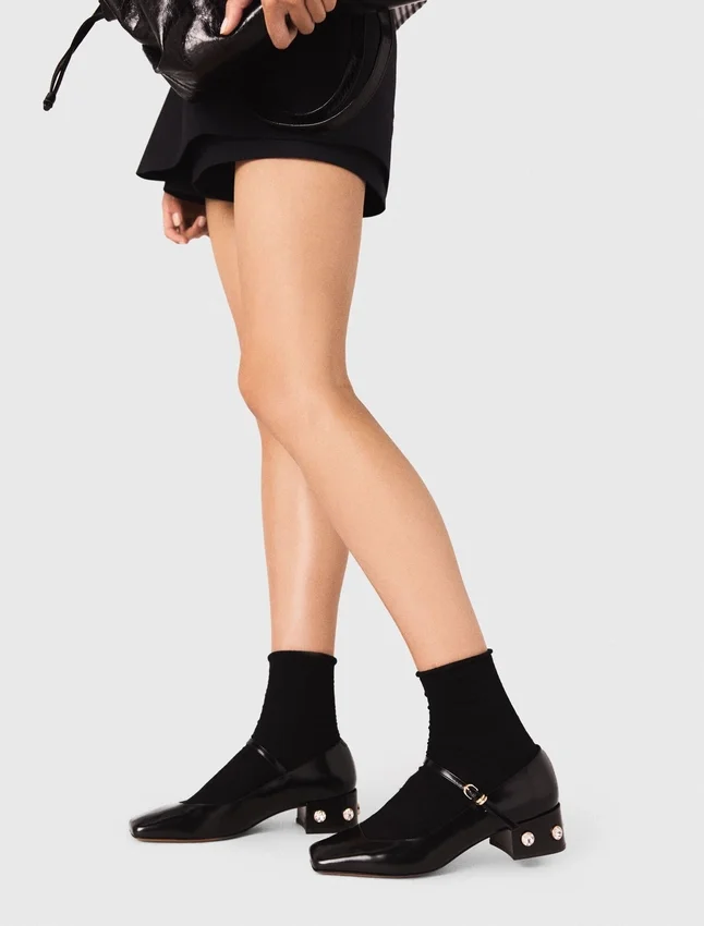 Heeled rhinestone Mary Janes Heeled rhinestone Mary Janes
