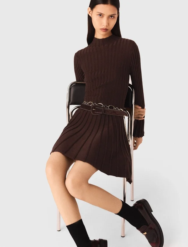 High-neck mini skater dress High-neck mini skater dress