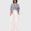 High-waisted wide-leg jeans