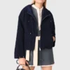 Hooded windbreaker with rhinestones